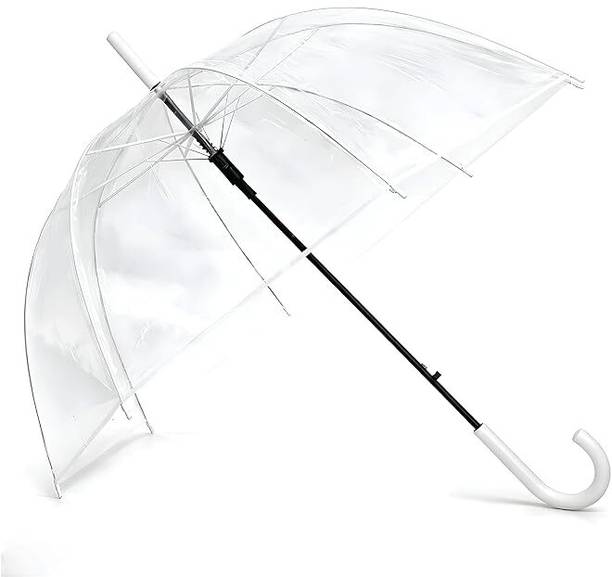 Robustt Transparent Big Size Umbrella for Rain | 8 Windproof Ribs | Portable Hook Handle Umbrella