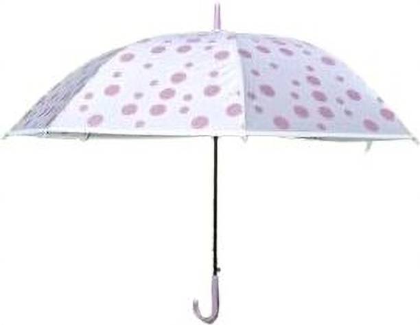 PMP TOY BAZAR Transparent Polka Dot Umbrella | Manual Rain Umbrella | Clear PVC Umbrella