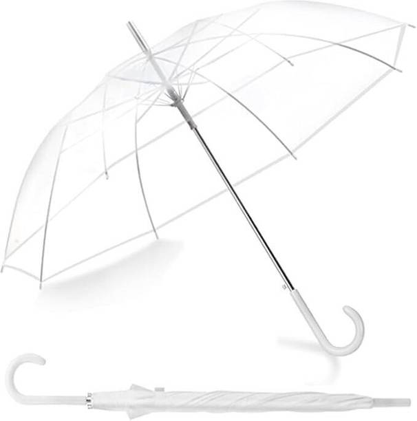 Teknora Clear Transparent Umbrella | Windproof, Auto Open with Long Handle Umbrella