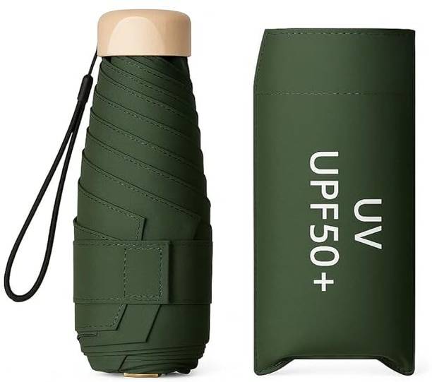 EIUE Travel Mini UV Protection Manual Open 6 Ribs Sun & Rain, with Case Umbrella