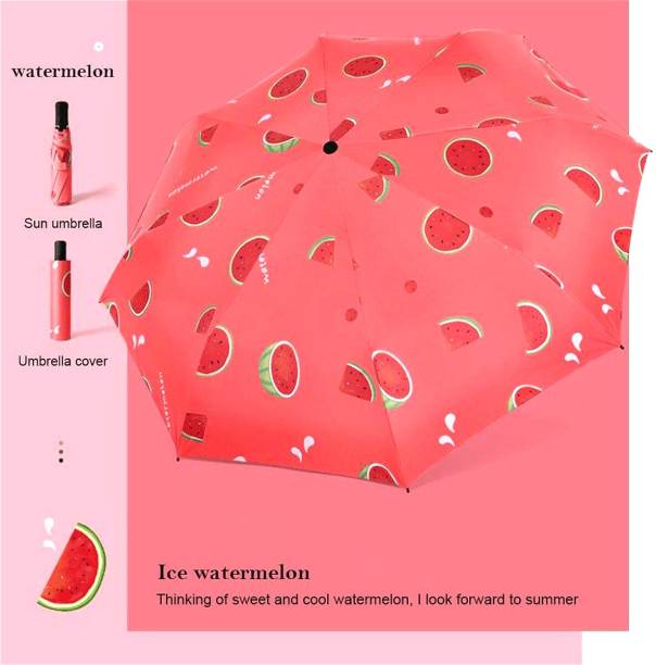 KEKEMI 3 Fold Fruit Manual Sun & Rain Umbrella