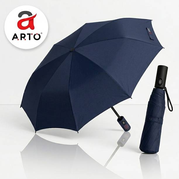 Arto Auto Open Close Umbrella - 12 Ribs, Windproof, Waterproof (Navy Blue) Umbrella