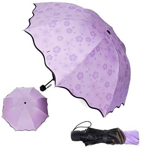 NIRMATSARAY 3 Fold Anti UV Protection,Triple Foldable Blossom Magic Umbrella for man/woman Umbrella