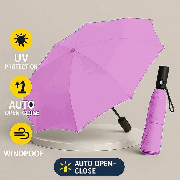 ZAYOVA UV Foldable Umbrella | Windproof Auto Chhata for Men & Women Umbrella