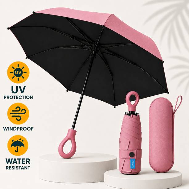 RAINGAL Auto Open 3 Fold For Protection Against Rain Sun+UV Rays with cover Umbrella