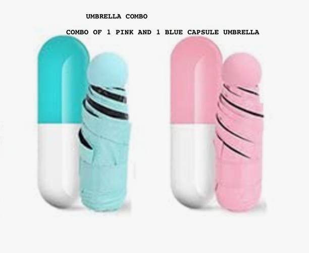 NexusHut COMBO OF 2 CAPSULE UMBRELLA- 1 PINK 1 BLUE Umbrella