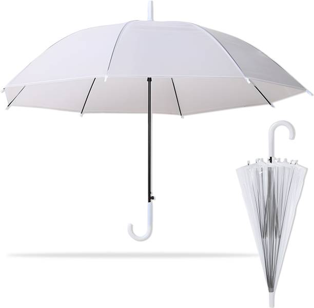 KRAPTICK 23 Inches Automatic Transparent Long Handle Umbrella with High-Quality Material Umbrella