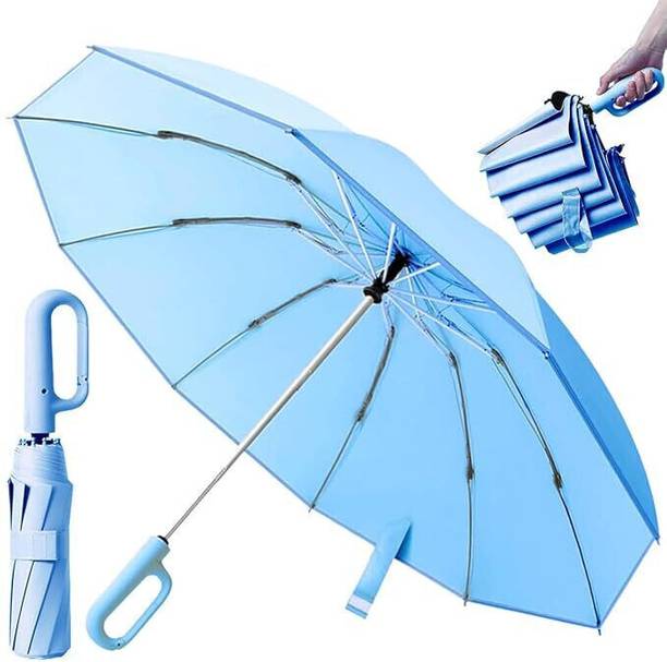 Moncerise UV with Carabiner HandleforTravel Rain and Sun Automatic Open Close Umbrella