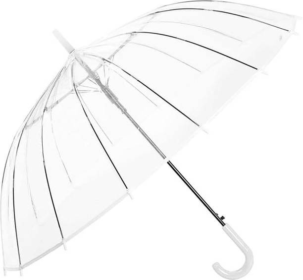 Suvaniq Transparent Dome Umbrella with Clear Canopy and J Hook Handle Rain Gear Umbrella