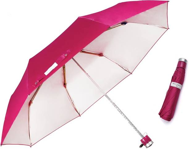 K.C. PAUL & SONS Maharani 3 Fold 23-Inch Heavy Duty Long Lasting for Men & Women, Manual Umbrella