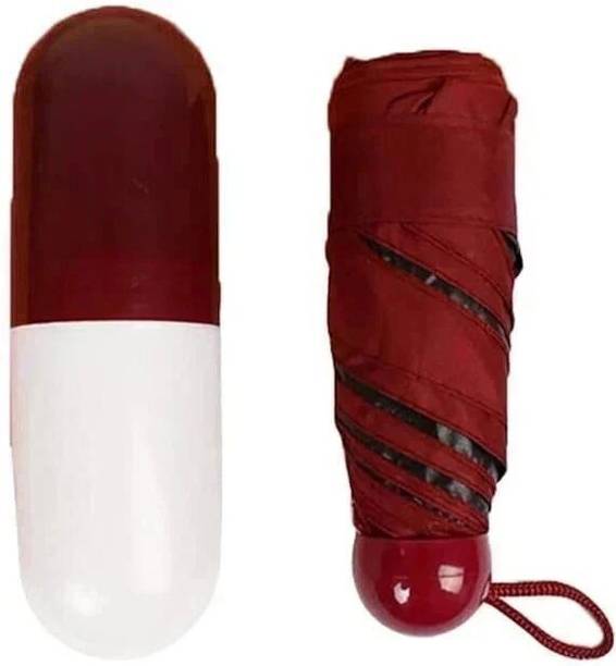 kartavya Naylon 4-Fold Travel Capsule Umbrella UV Protection Umbrella For Travelling Rain Umbrella