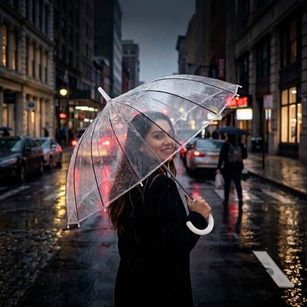 Lashvi store Clear Dome Umbrella | Transparent Windproof Umbrella for Men, Women & Kids Umbrella