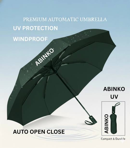 ABINKO UV Coated Umbrella for Sun & Rain | 3-Fold with Sturdy | auto UV Umbrella