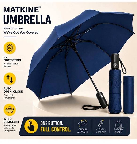 Matkine UV Foldable Umbrella | Windproof Auto Chhata for Men & Women Umbrella Umbrella