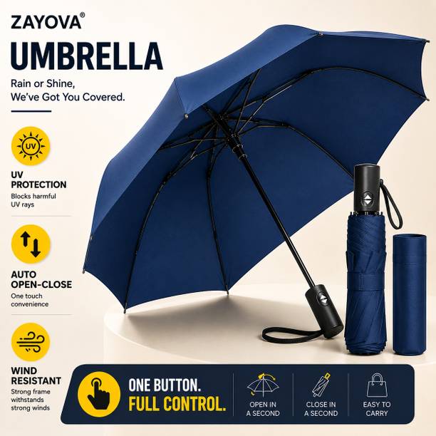 ZAYOVA UV Foldable Umbrella | Windproof Auto Chhata for Men & Women Umbrella