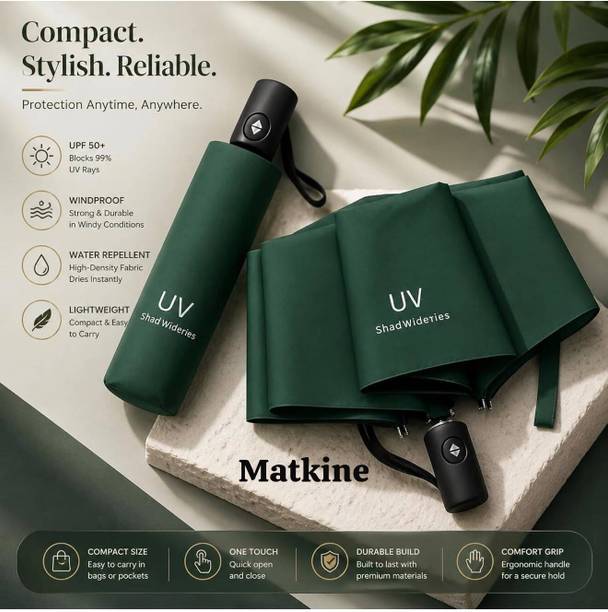Matkine UV Protection Foldable Compact Umbrella for Men & Women, Windproof Umbrella