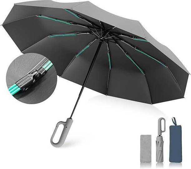 Moncerise UV with Carabiner HandleforTravel Rain and Sun Automatic Open Close Umbrella