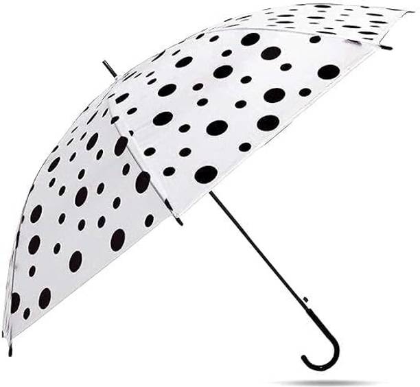 Senvox Transparent Polka Dot Print Umbrella | Clear Pvc Umbrella | Wind Resistant Umbrella