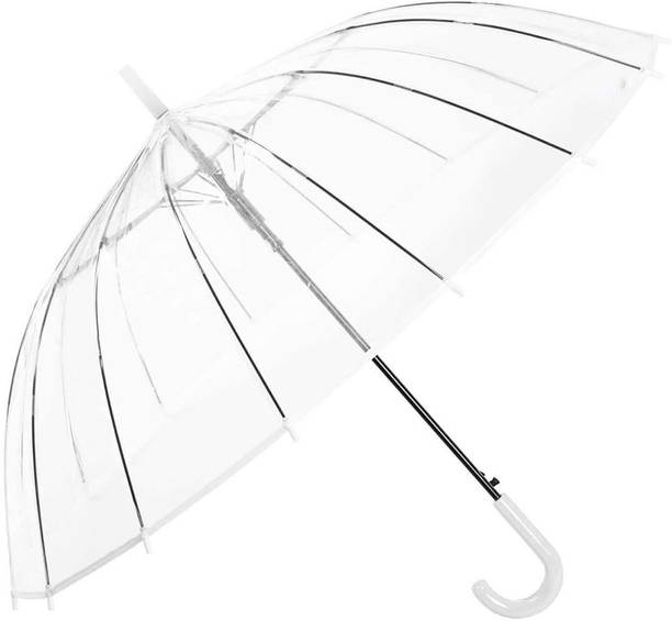 NCS Transparent big size Umbrella | Waterproof PVC Umbrella Portable J-Shaped Handle Umbrella