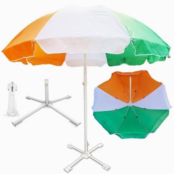 GREEN BIRD 7FT Garden Umbrella with Stand Sturdy Base Premium Canopy Waterproof Umbrella