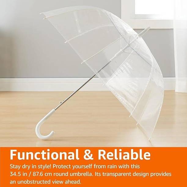 Shivay Creation Transparent Umbrella with Clear Canopy, Lightweight Waterproof Rain Umbrella Umbrella