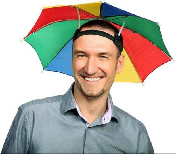 INFISPACE Head Umbrella For Any One 21 Inchs Pack of 1 Color Umberallas For Sun& Rain Umbrella