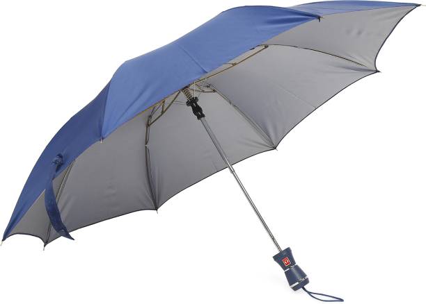 CITIZEN Solid 2 Fold Auto Open 8 Aluminium Ribs UV Coated Windproof Silver Coating Umbrella