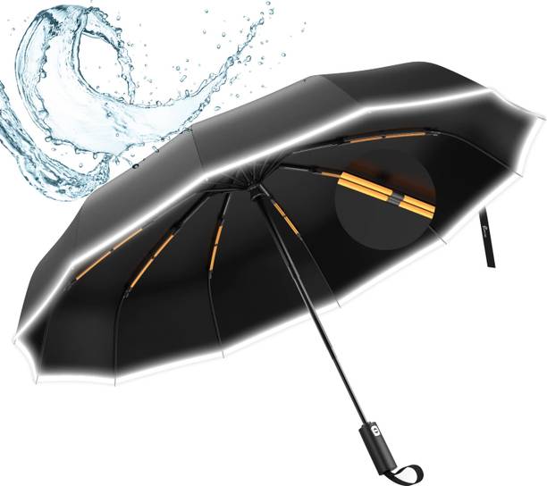 Anycho 40 Inch Reflective Stripe Small Umbrella for Men with Auto Open and Close Umbrella