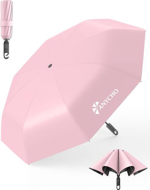 Anycho Big Umbrellas For Men And Women With Carabiner Handle, Auto Umbrella For Women Umbrella