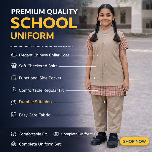 YYY MENSWEAR Straight Beige, Multicolor Uniform Kurta