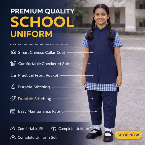 YYY MENSWEAR Straight Blue Uniform Kurta