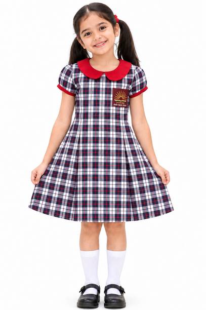 Amchar Multicolor, Red, Blue, White Cotton Blend Uniform Salwar