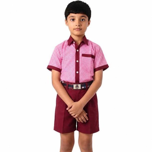 Ayaandress3 Maroon, Pink Uniform Shirt