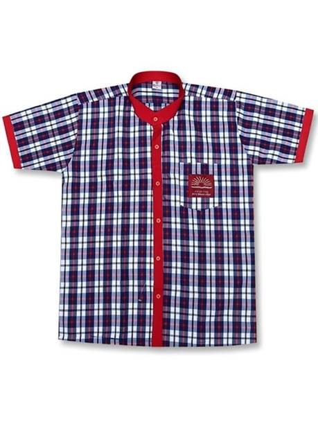 AMBIKASTORES Red, White Uniform Shirt