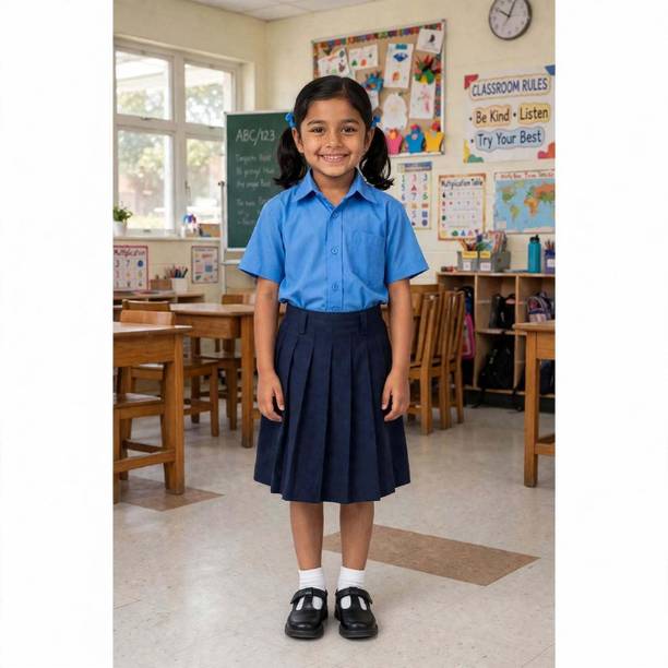 Ayaandress3 Blue Uniform Skirt