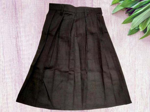 Abhima Fashion Solid Girls Regular Black Skirt