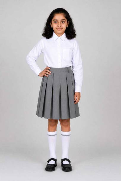Adarsh Grey, White Uniform Skirt