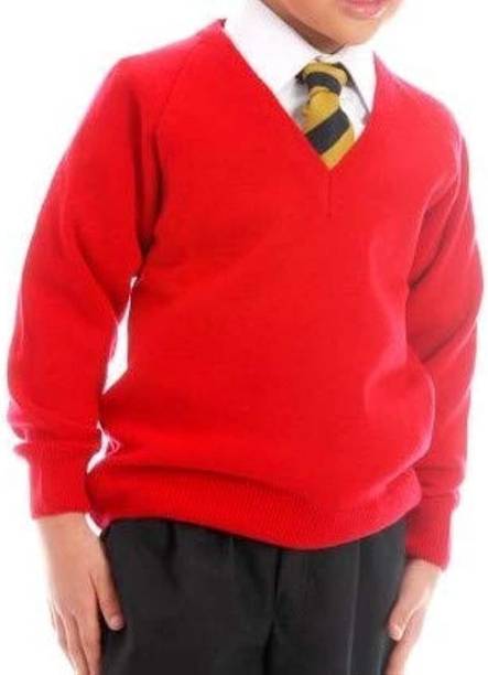 MAHAMAYA FABRICS & FASHION Red Uniform Sweater