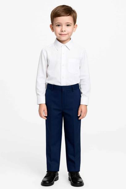 AJANSARIMART White, Blue Uniform Trouser
