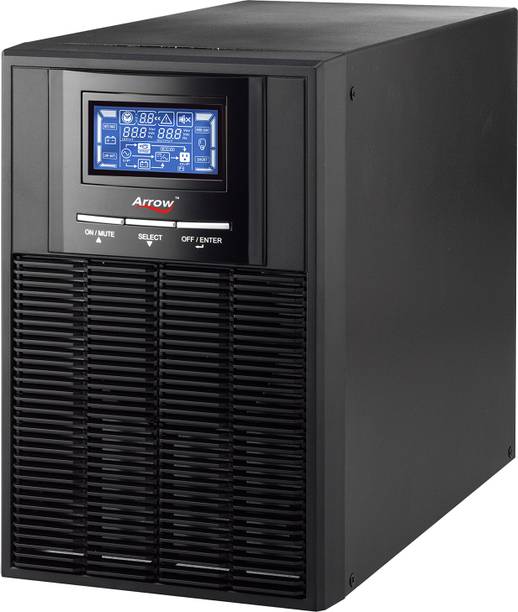 Arrowpowertech Arrow 1KVA OLHF UPS for Personal Computers ONLINE 230 V Online/double-conversion Tower Model UPS with Overload Protection with Digital Display 3 Outlet Plugs