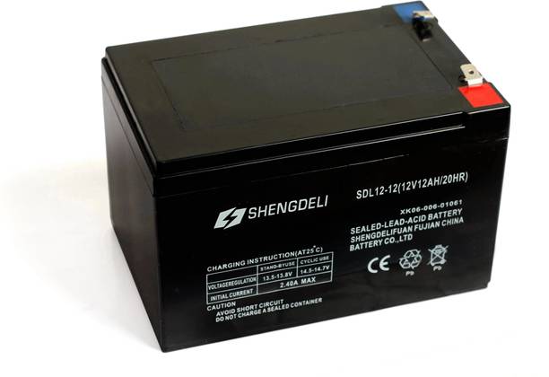 shengdeli SLD-12-12V 12AH at C20 SMF Emergency Battery for Use in Any Suitable Vehicle/ UPS/ Solar/ E-Bike/ Mini Inverter and More Instruments 12 V Offline/Standby Rack-mount Model UPS 2 Outlet Plugs