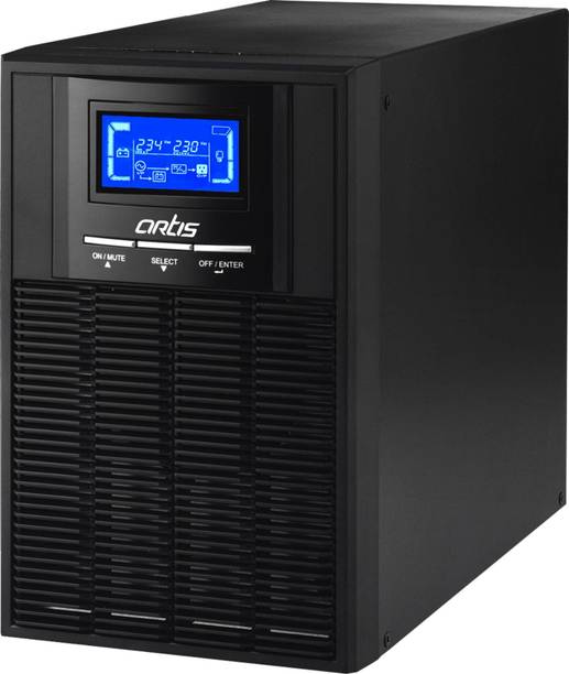 artis 1KVA Online UPS Built in Battery 230 V Online/double-conversion Tower Model UPS with Overload Protection 3 Outlet Plugs