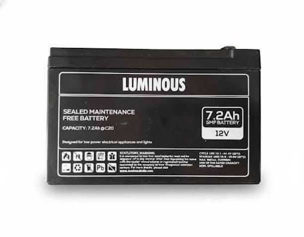 LUMINOUS 7.2 AH battery for UPS 12 V Offline/Standby Tower Model UPS with Overload Protection 0 Outlet Plugs