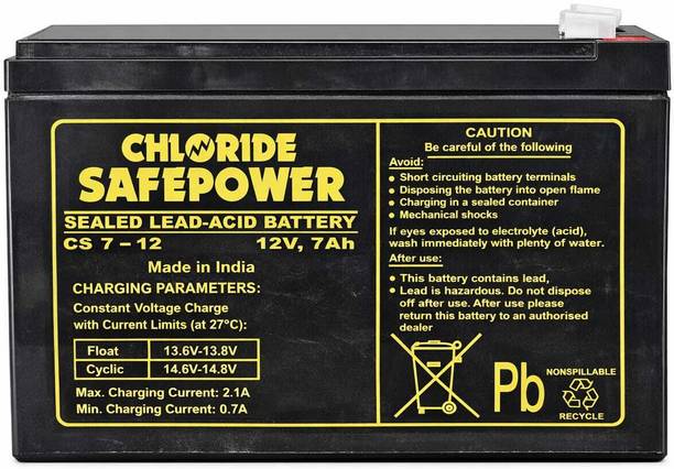 EXIDE 7.2Ah battery for UPS 12 V Offline/Standby Tower Model UPS with Overload Protection 0 Outlet Plugs