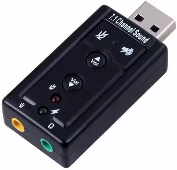 TECHGEAR USB 7.1 Channel Stereo Audio External Sound Card USB Adapter (Black) USB Adapter