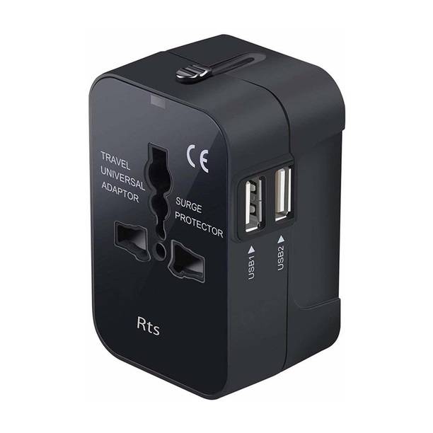 Jihaan Universal Travel Adapter, International Plug Power Adapter with 2 USB Port Worldwide Adaptor