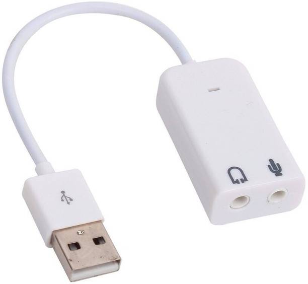 Bkc sound Card (7.1 Channel USB External Sound Card Audio Adapter With Mic- White) USB Adapter