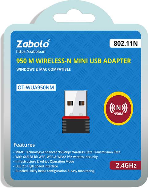 Zabolo Wifi Adapter 950 mbps (Zb-03) USB Adapter