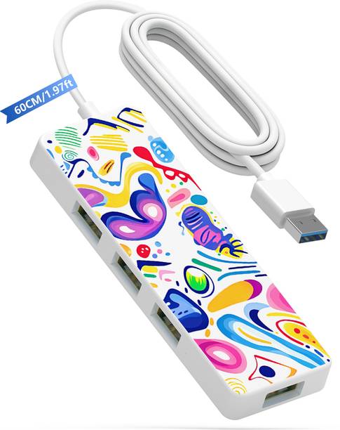 Verilux USB 30 Hub with Four Ports and 60cm Cable for Laptop and PC Devices USB 30 Hub with Four Port Adapter USB Hub