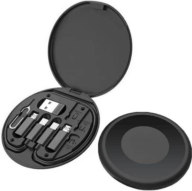 TREND WAVEZ 4-in-1 USB Charging Cable Set with Storage Case for Android & iOS USB Adapter